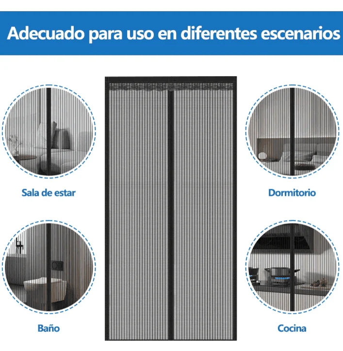 Malla/Cortina Mosquitera Magnética para Puertas