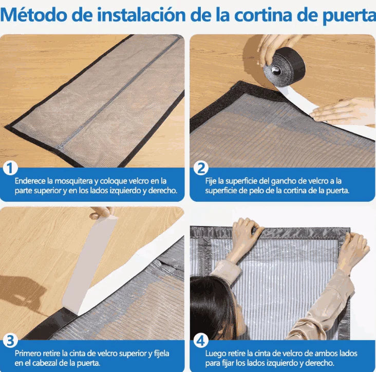 Malla/Cortina Mosquitera Magnética para Puertas