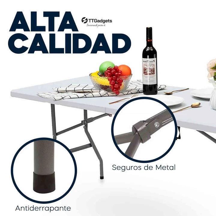 Mesa Plegable para Fiestas y Eventos (Capacidad de 8-12 personas) | MagicEvents™