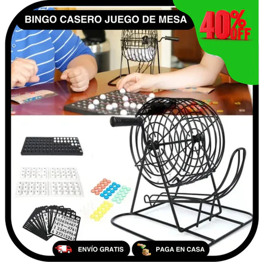 Bingo Casero Juego de Mesa (Accesorios Completos)